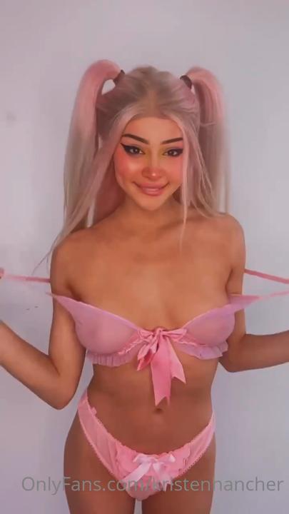 Kristen Hancher Pink Bikini Striptease 1